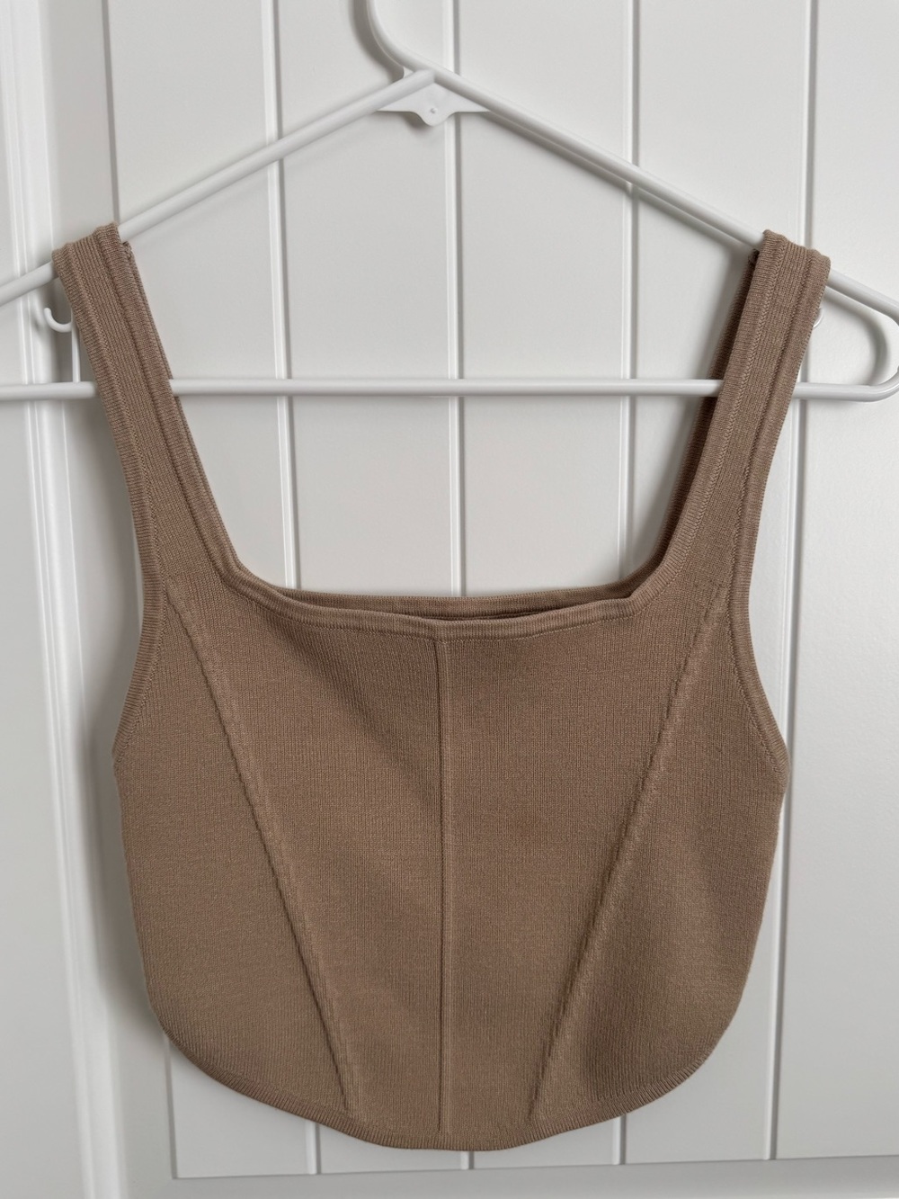 Cotton On Women's Cream Ribbed Corset/Crop Top Size Medium